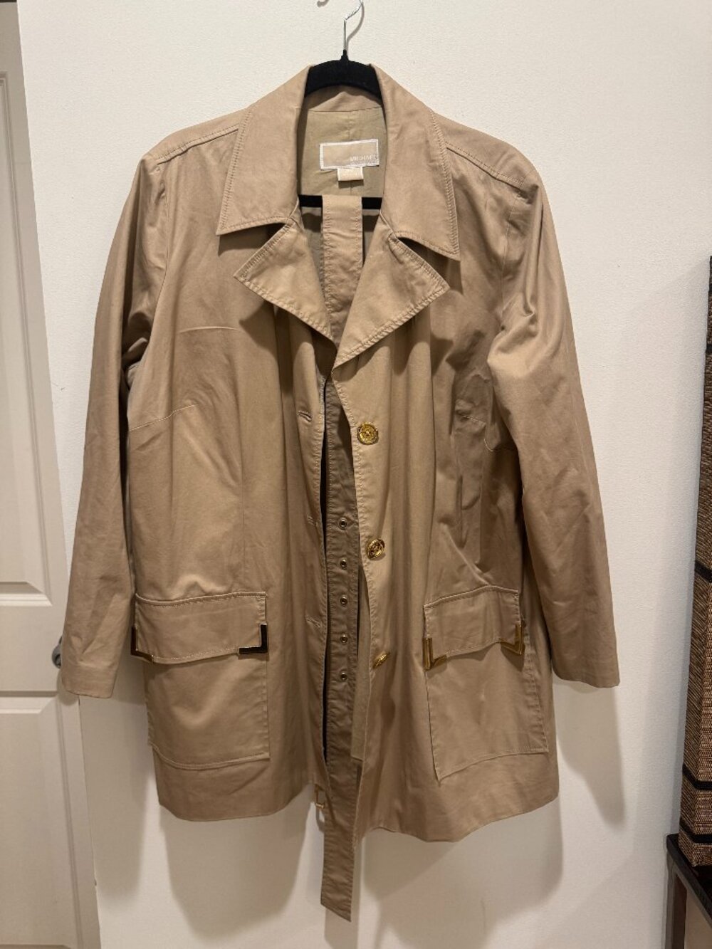 Michael by Michael Kors Khaki Trench with Gold Hardware - 2X plus size
